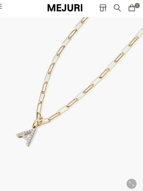 Mejuri 14k Gold Pavé Diamond Initial A Letter Charm